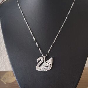 Swarovski Silver Crystal Swan Necklace